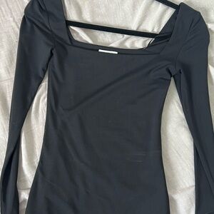 Aritzia Black Square Neck Top